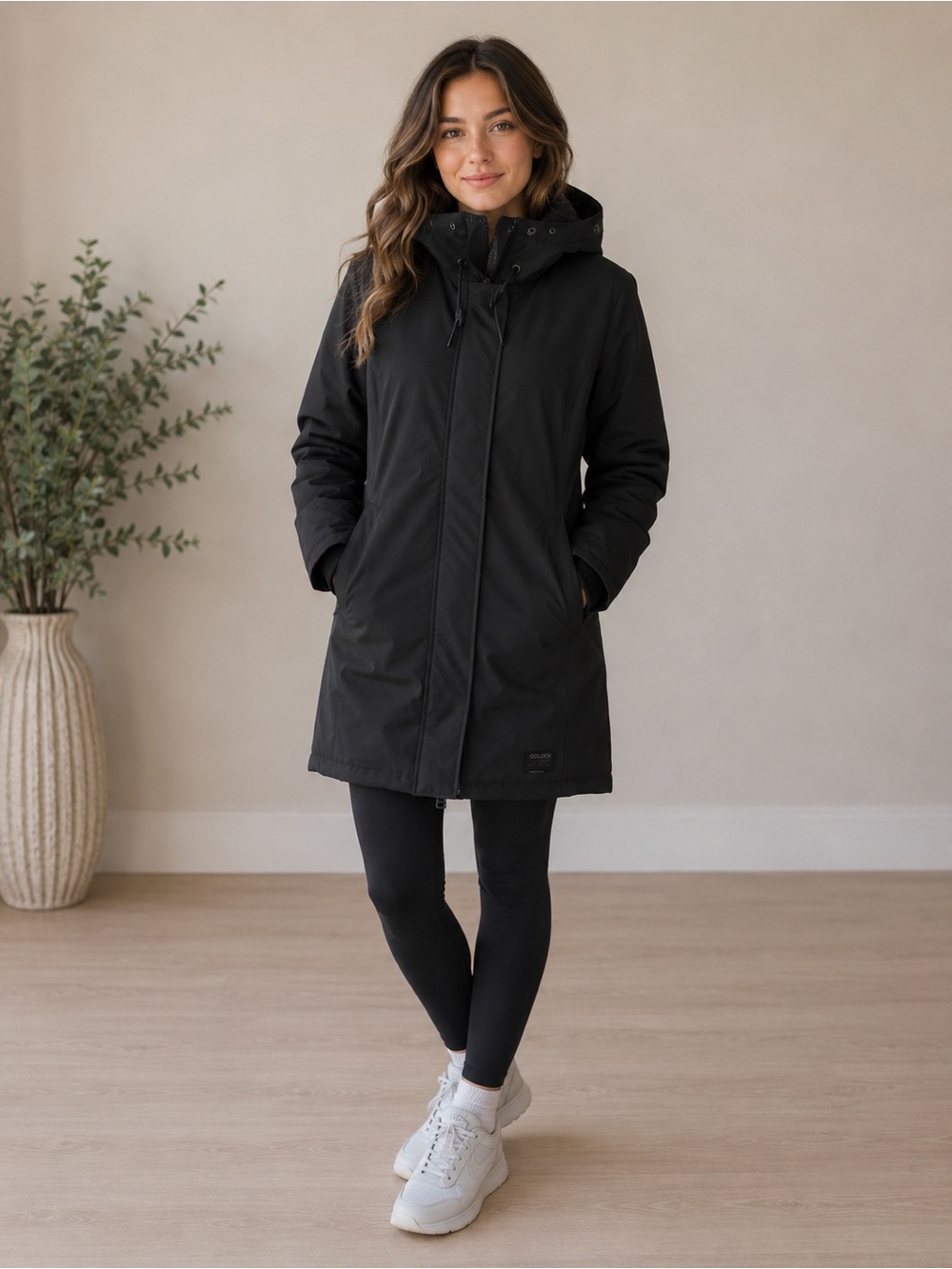 TNA Haven Parka Black Hooded Winter Coat XS
